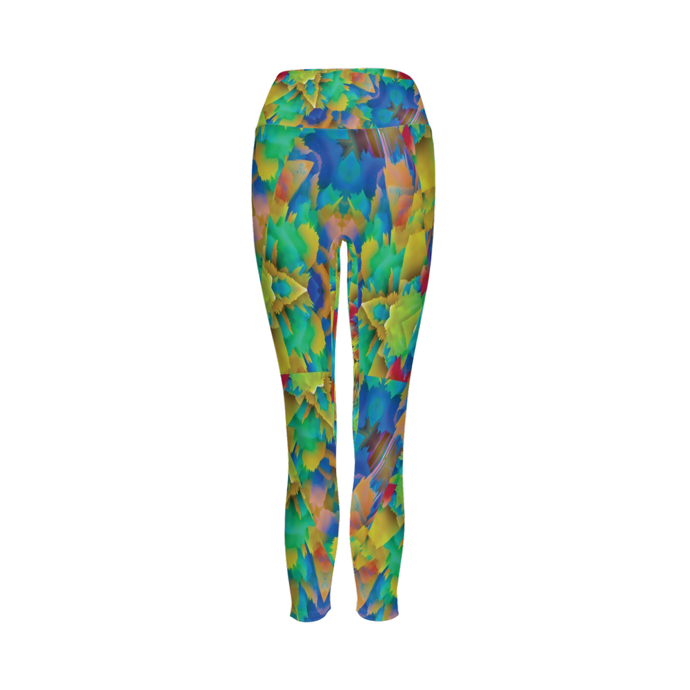 Colorful Chaos Women’s High-Rise Leggings 28" - Swagger Art Store |