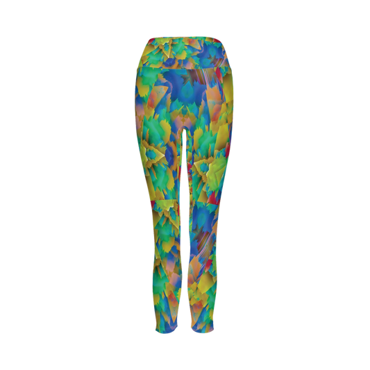 Colorful Chaos Women’s High-Rise Leggings 28" - Swagger Art Store |