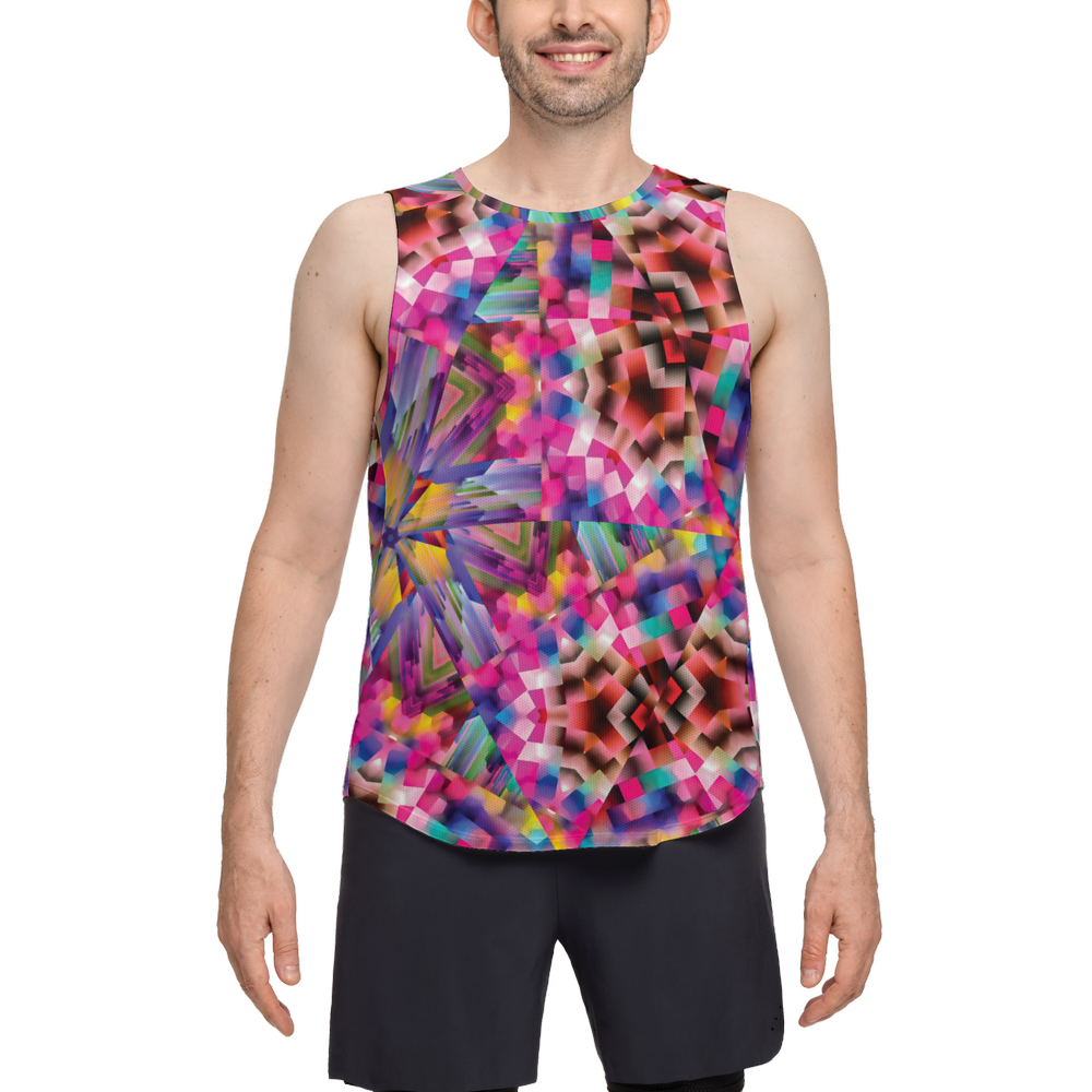 Colorful illusion Men's Seamless Open Side Tank Top - Swagger Art Store |